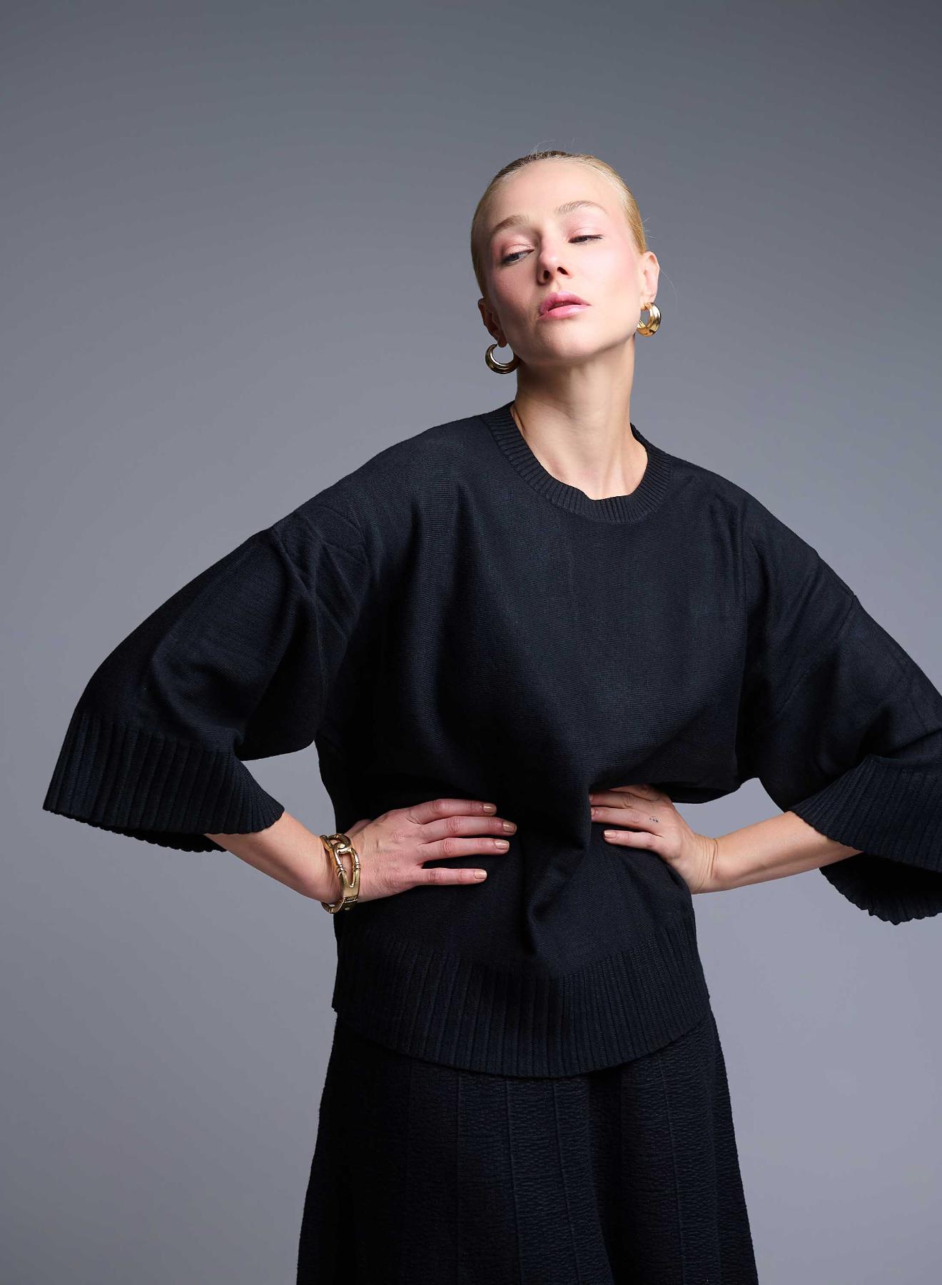Black Blouse and Skirt Set Lara - 3