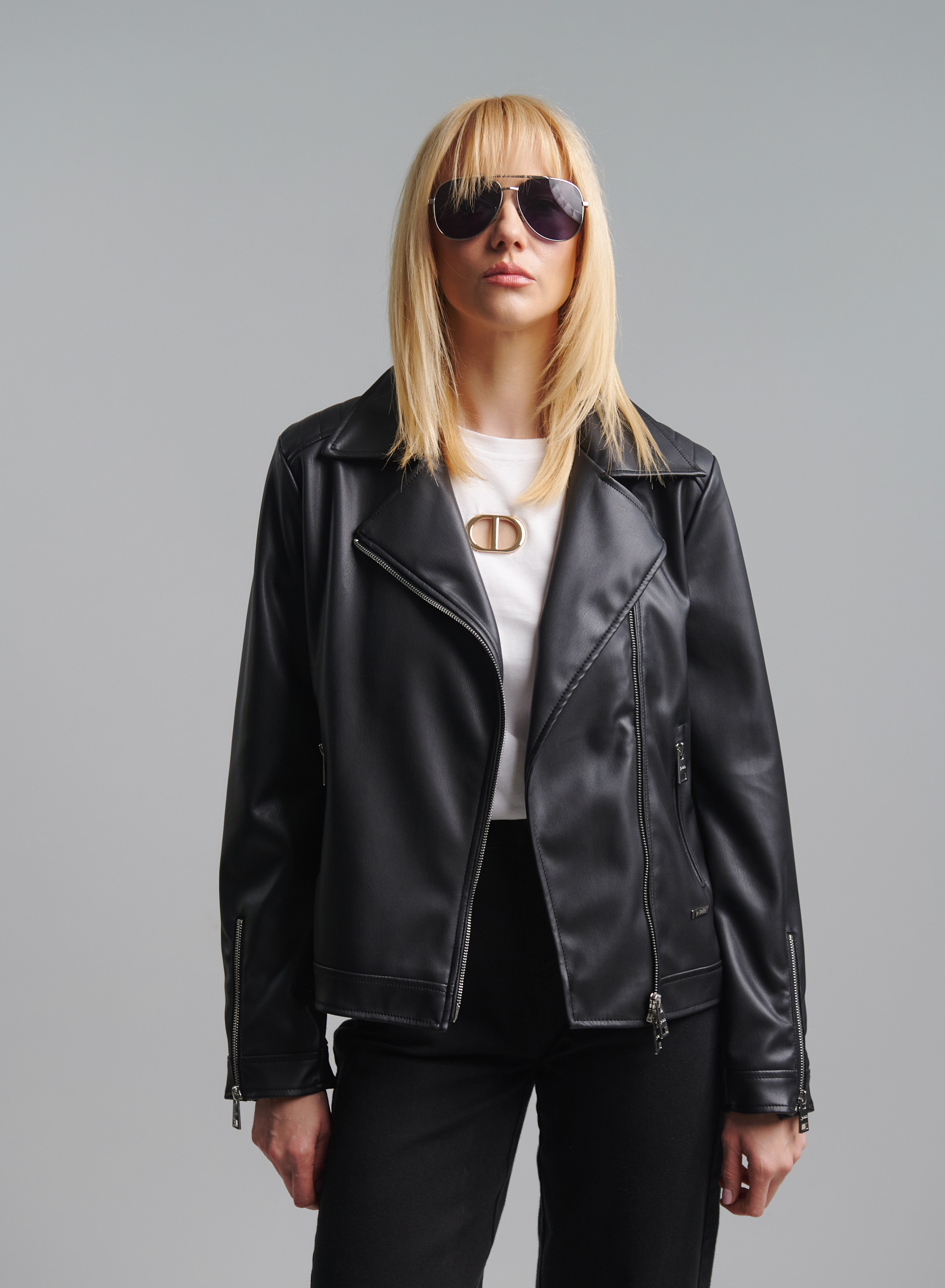 Black Eco leather and other fiber Jacket Je Dois - 0