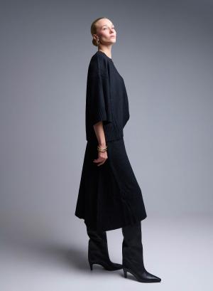 Black Blouse and Skirt Set Lara - 50783
