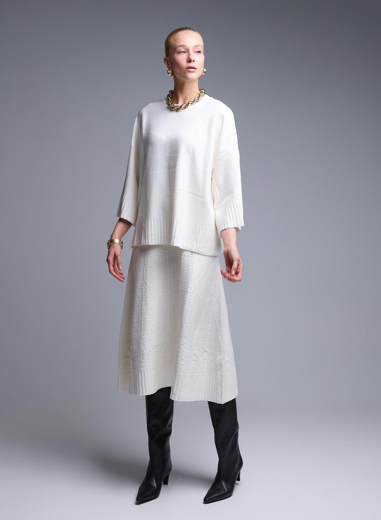 Ecru Blouse and Skirt Set Lara - 4