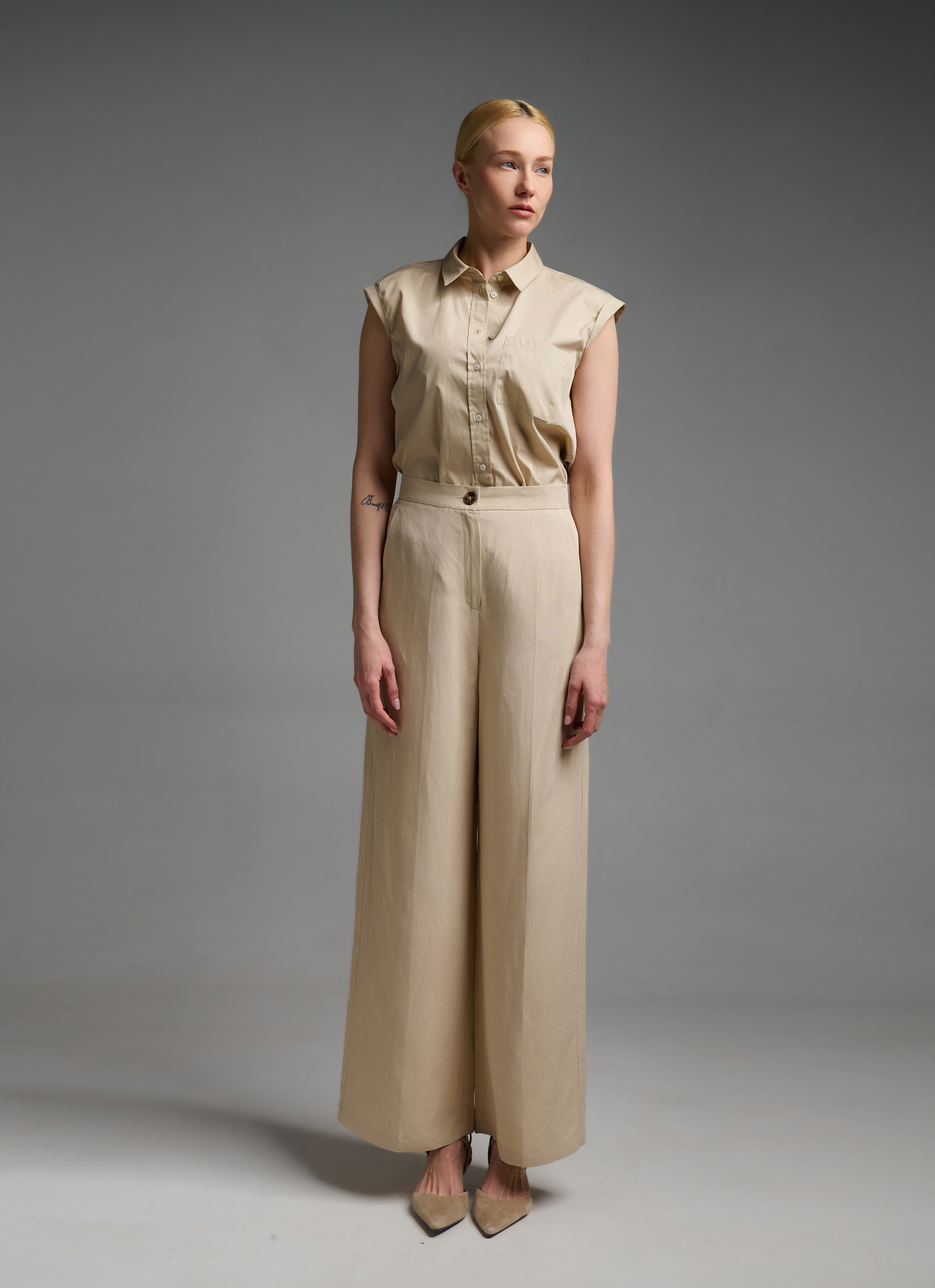 Beige straight fit Trousers Emme Marella - 2