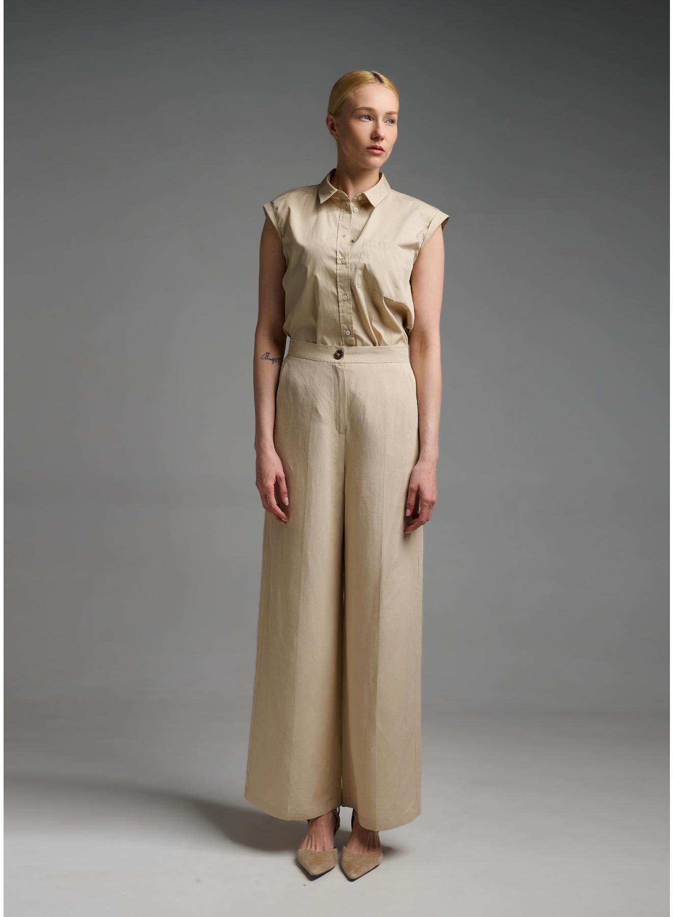Beige straight fit Trousers Emme Marella - 3