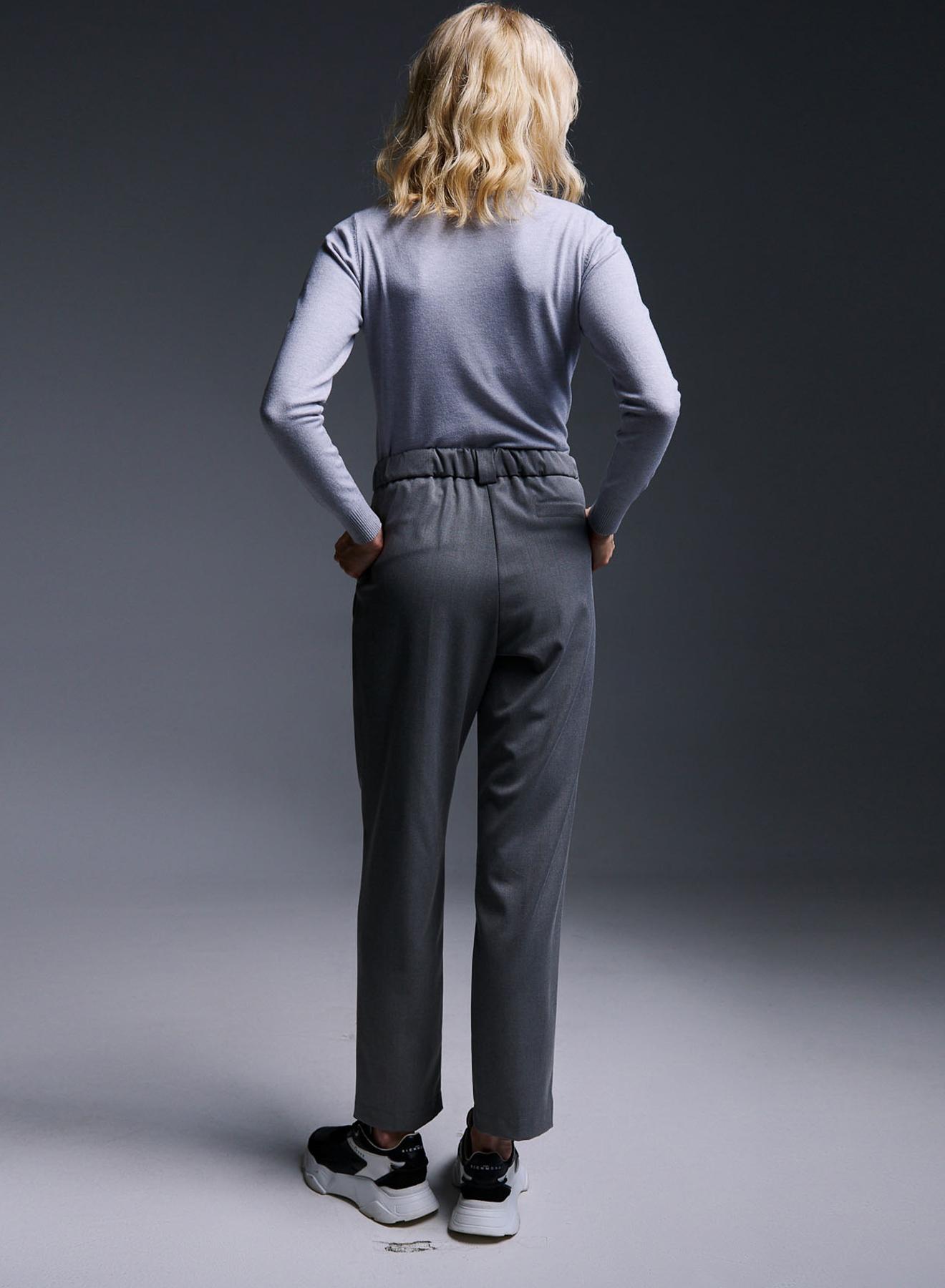 Pleated trousers with back rubber waistband - 3
