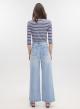 Light Blue wide legs Denim Trousers with rips Lara - 4