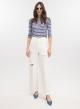 Off White wide legs Denim Trousers with rips Lara - 0