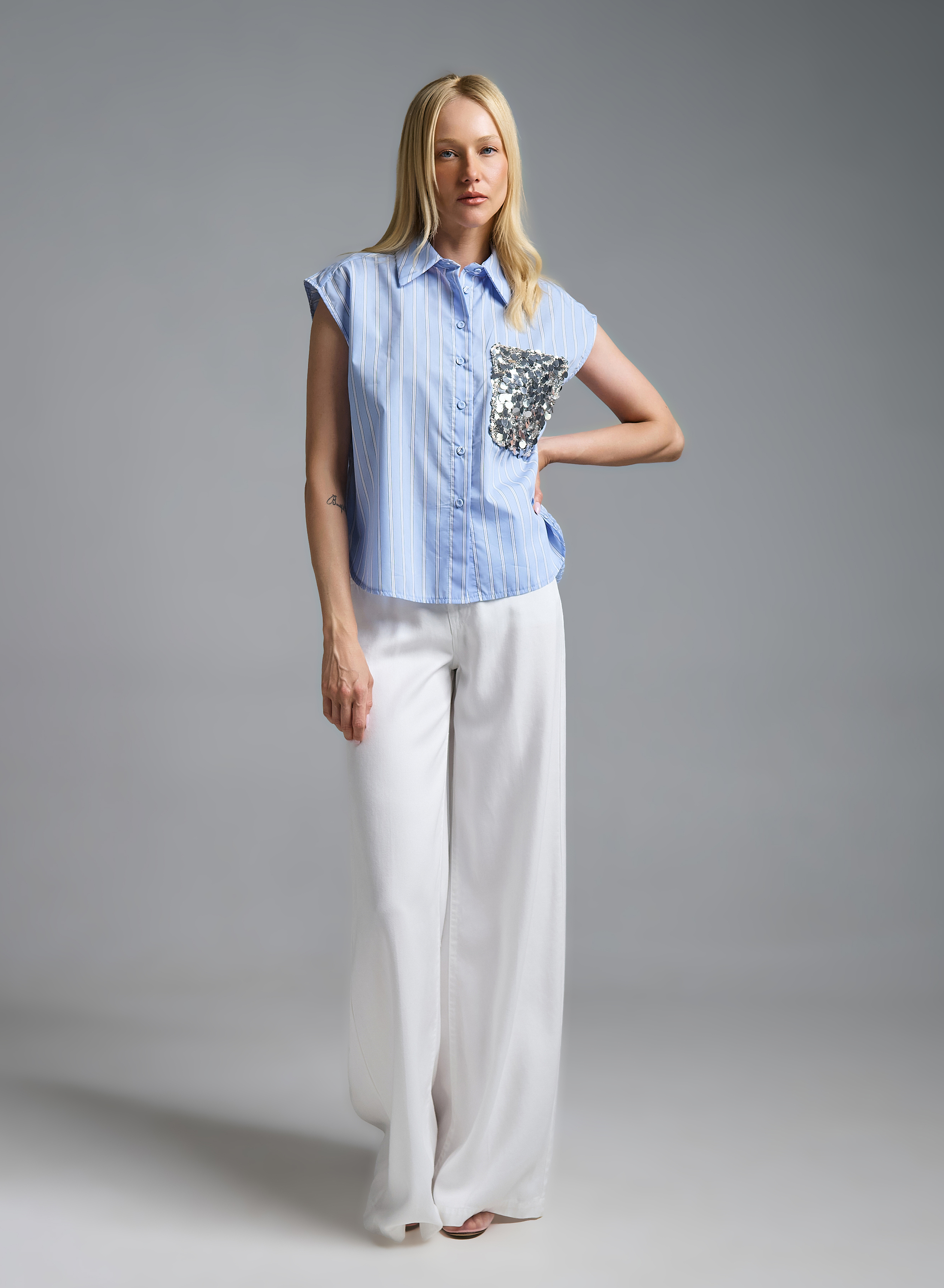 White wide legs Madison Jeans Vicolo - 3