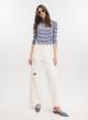 Off White wide legs Denim Trousers with rips Lara - 1