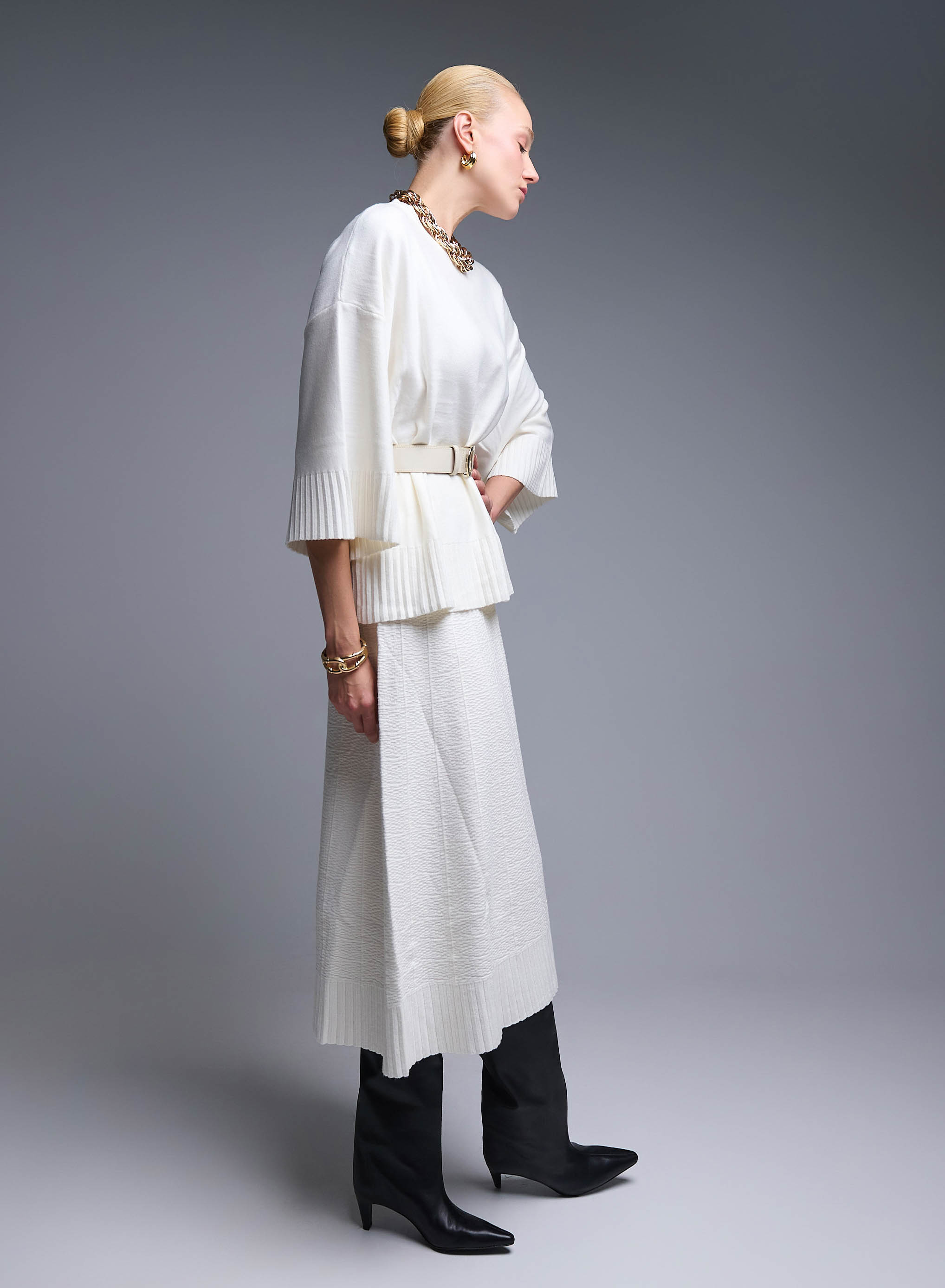 Ecru Blouse and Skirt Set Lara - 2
