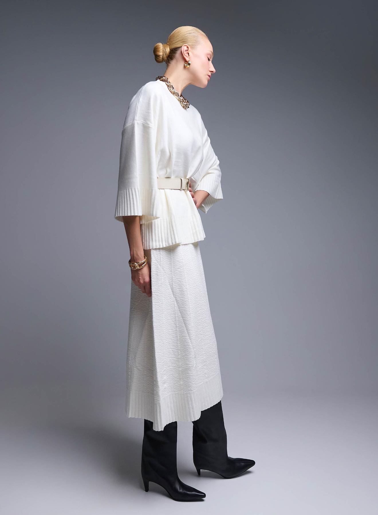 Ecru Blouse and Skirt Set Lara - 3