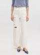 Off White wide legs Denim Trousers with rips Lara - 3