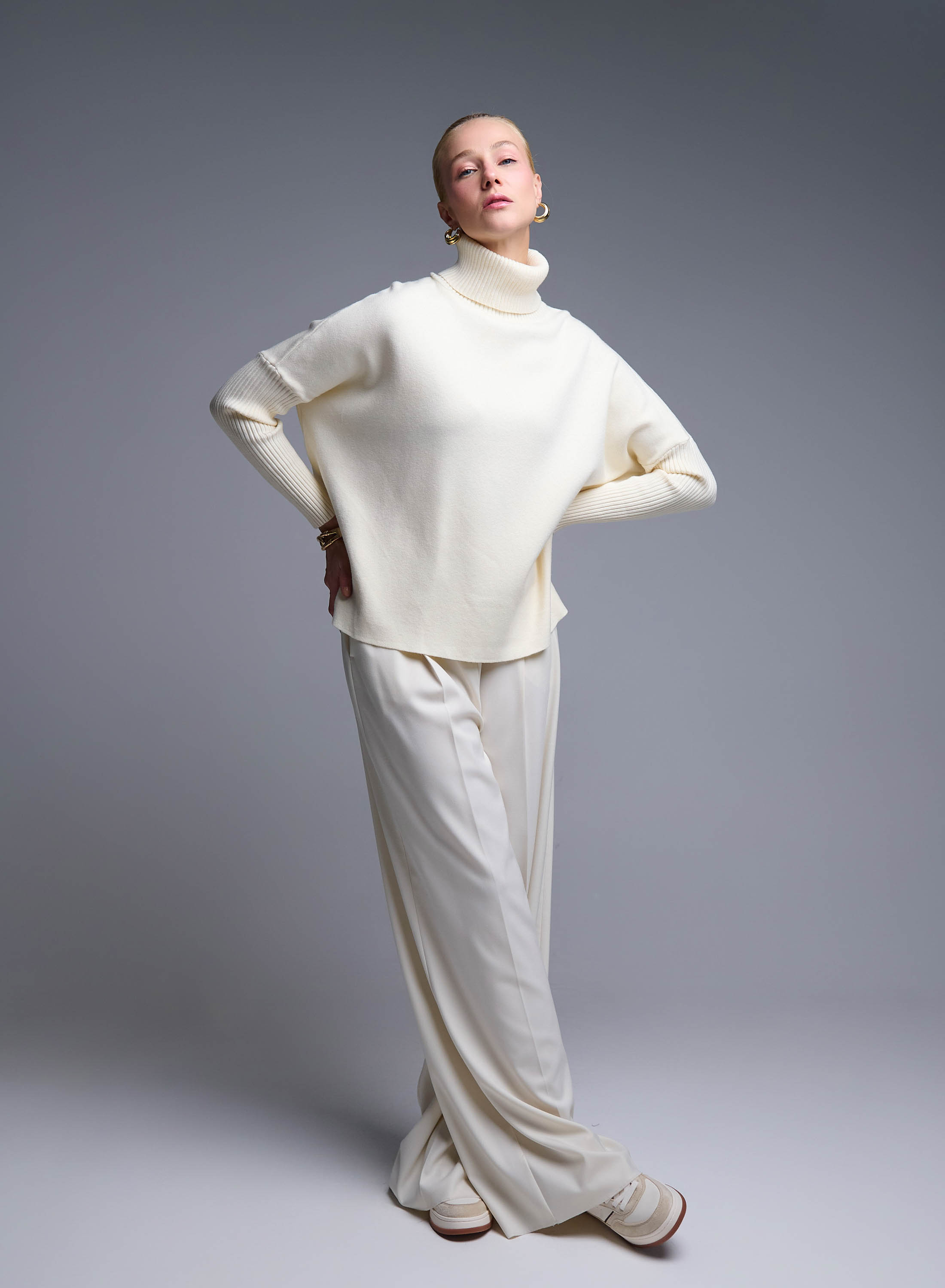 Εκρού Πουλόβερ ζιβάγκο Valentina Milano - 3