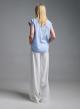 CLight Blue sleeveless striped Shirt with sequins Tensione In-6