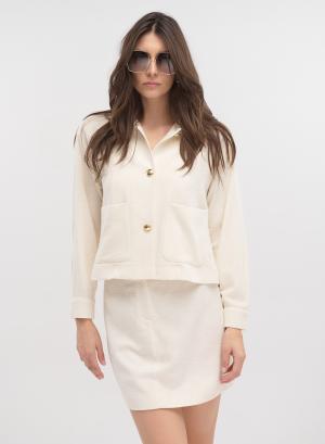 Ecru Jacket with single lapel, external pockets and golden buttons Emme Marella - 42539