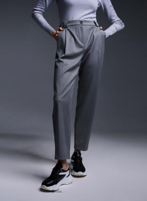 Pleated trousers with back rubber waistband - 24382