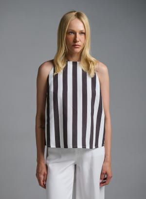 White-Blue striped Top with straps Motel - 62690