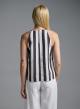 White-Blue striped Top with straps Motel - 2