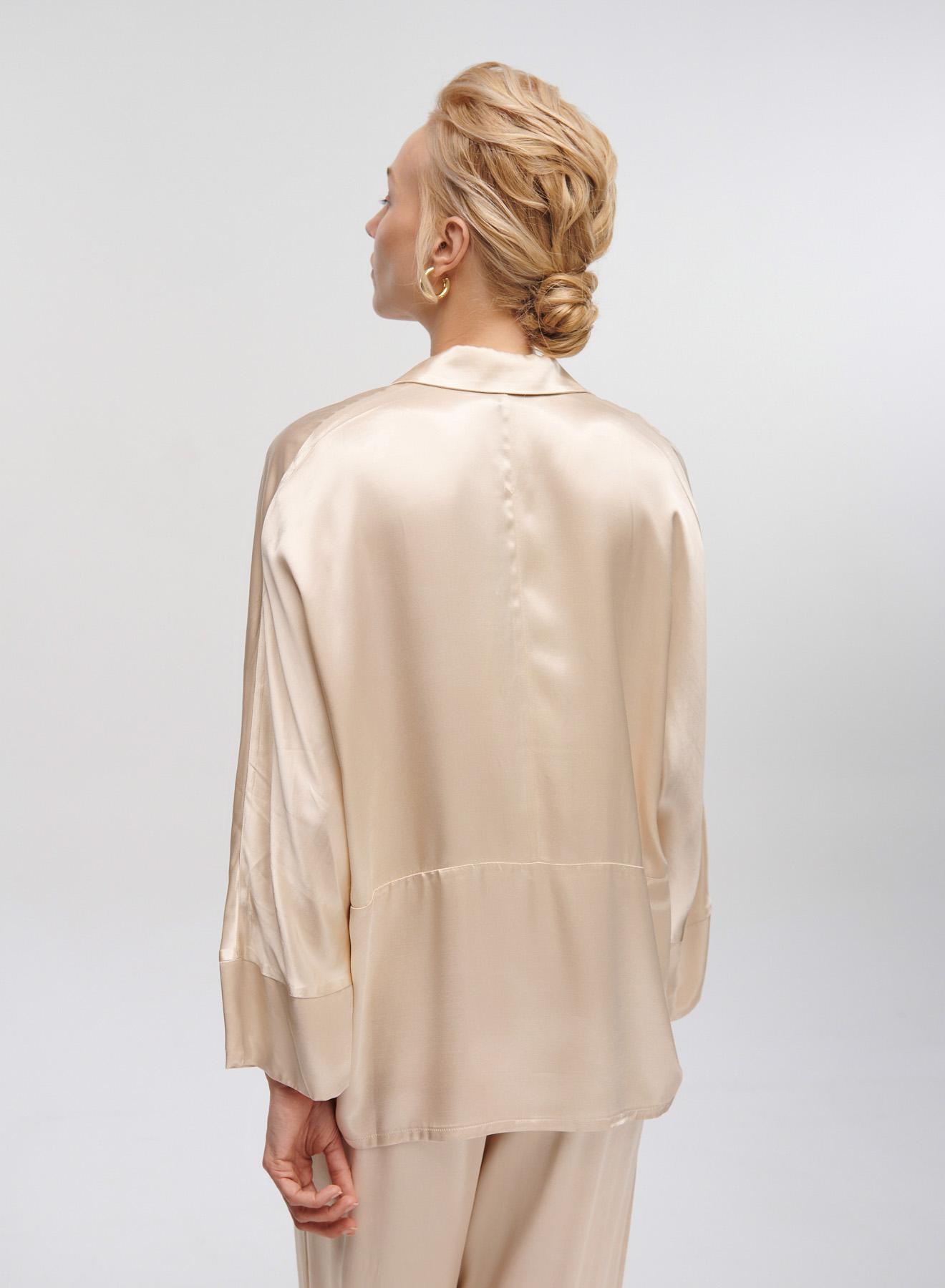 Champagne silky touch Shirt with long sleeves Greek Archaic Kori - 4