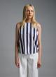 White-Blue striped Top with straps Motel - 3