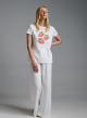 White printed cotton T-Shirt with rhinestones Vicolo - 1