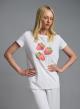 White printed cotton T-Shirt with rhinestones Vicolo - 0