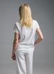 White printed cotton T-Shirt with rhinestones Vicolo - 4