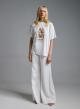 White printed cotton T-Shirt with rhinestones Vicolo - 1