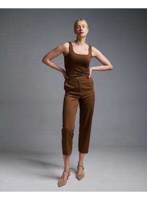 Brown Trousers with elasticated rear waistband Vicolo - 56057