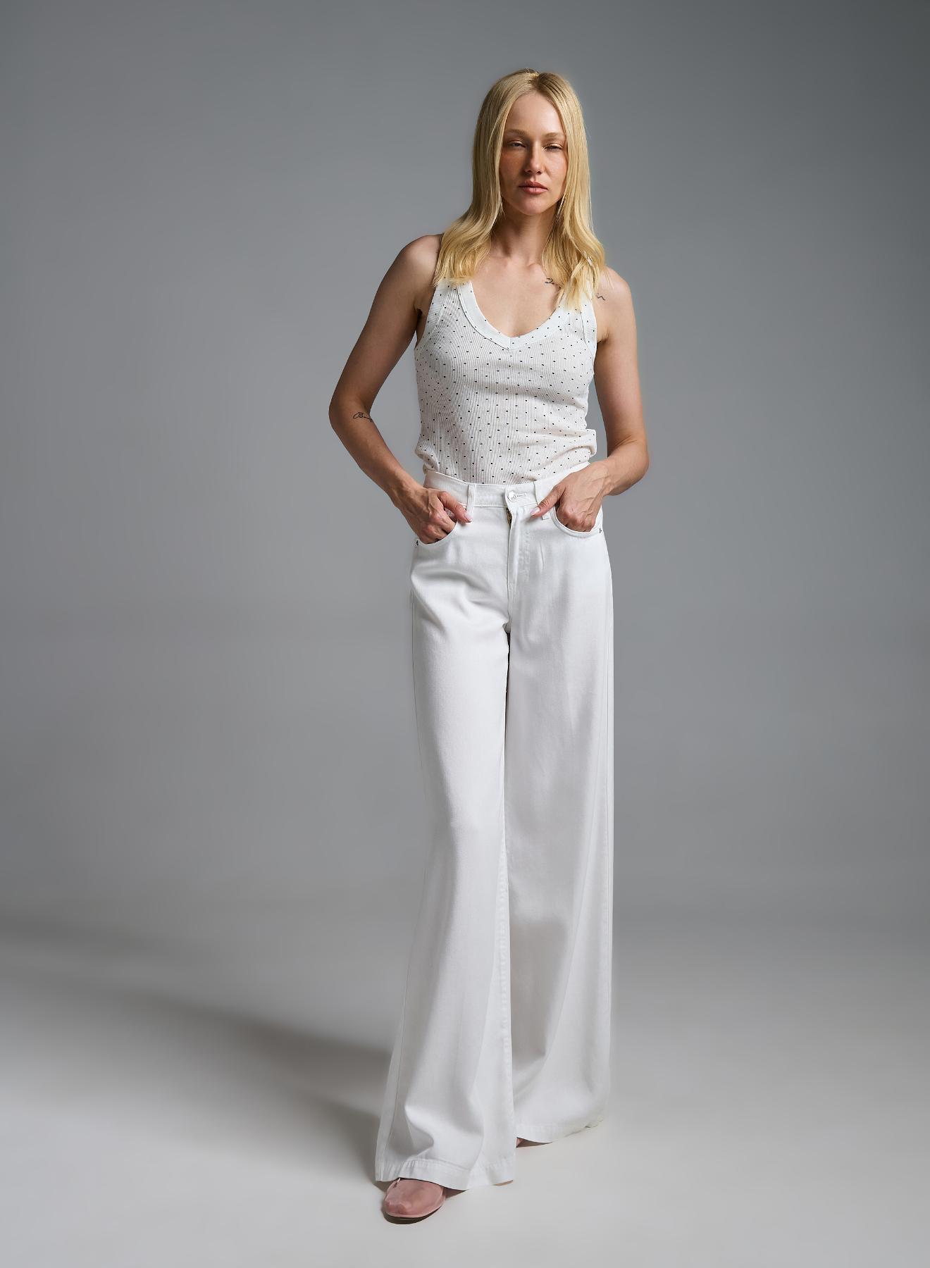 White wide legs Madison Jeans Vicolo - 3