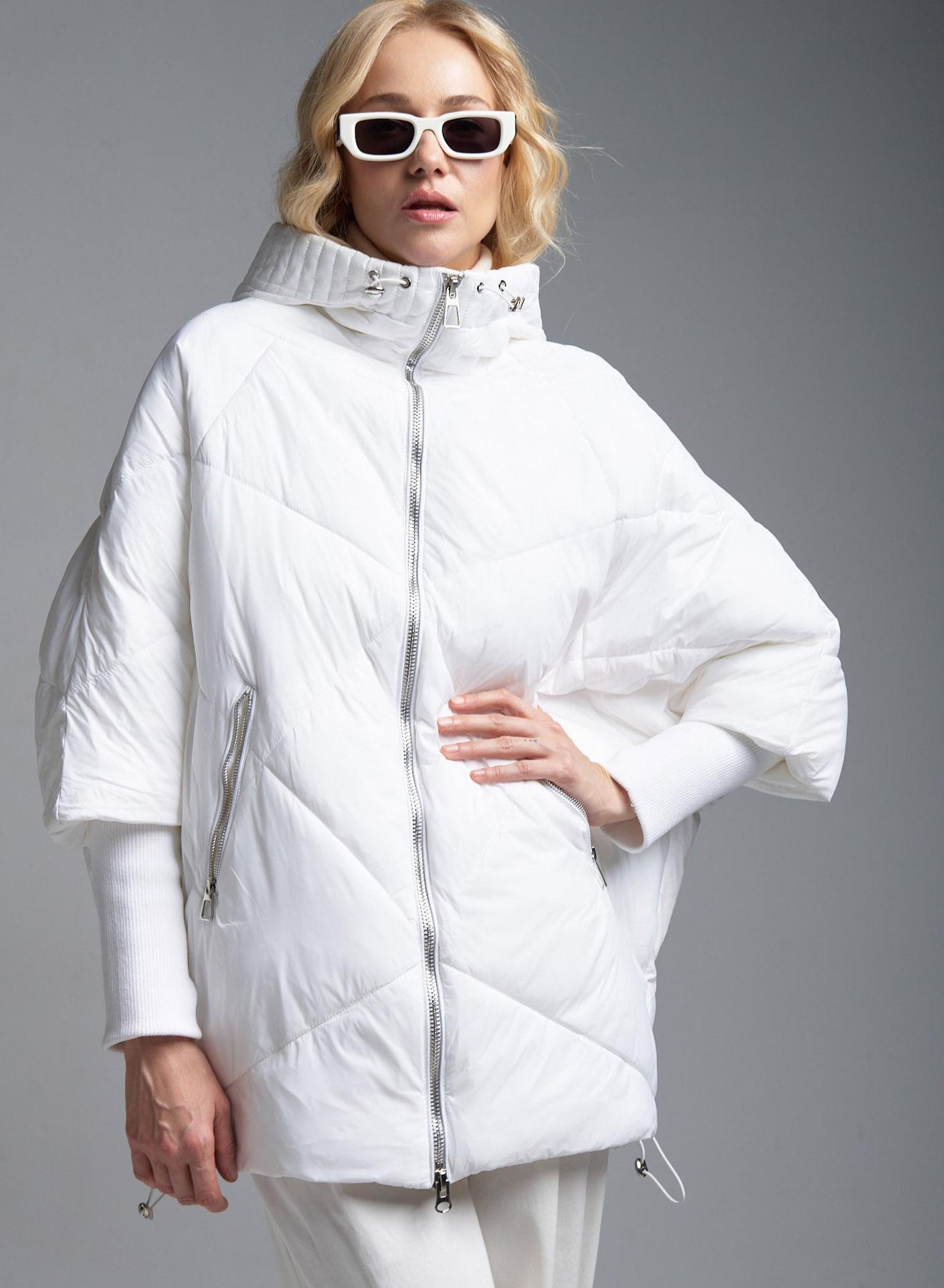 White puffer Jacket with hood Fly Luxury - 5