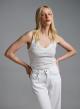 Λευκό πουά tank Top Vicolo - 1