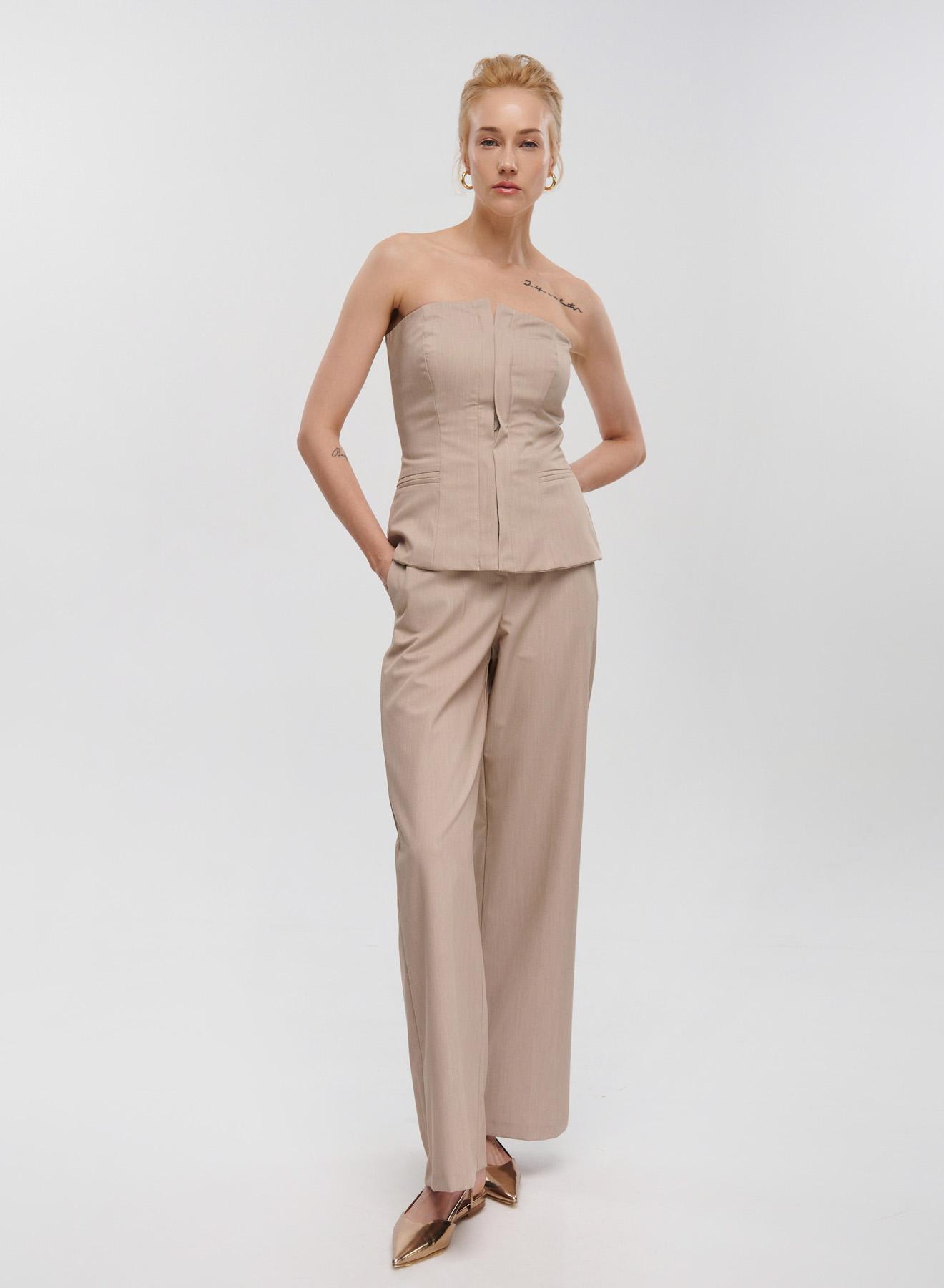 Beige wide legs Trousers Motel - 1