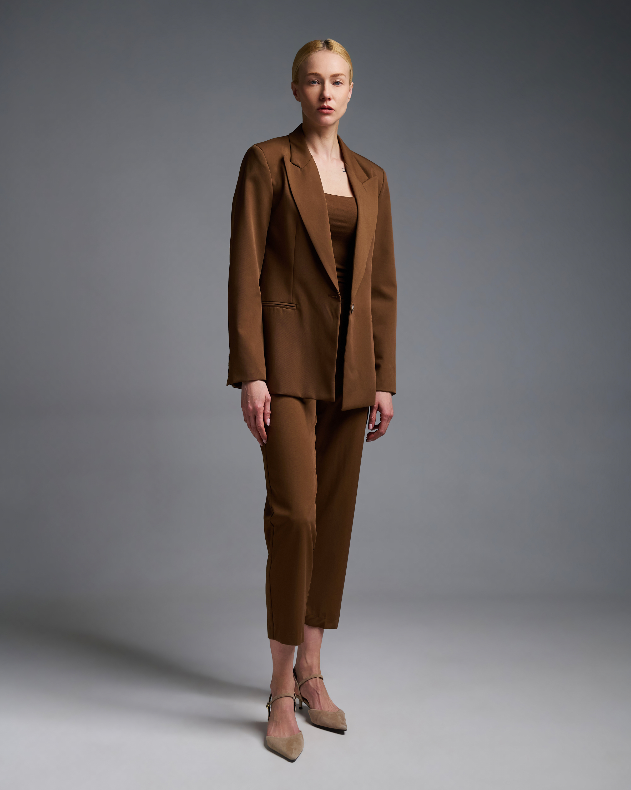 Brown single buttoned Jacket Vicolo - 1