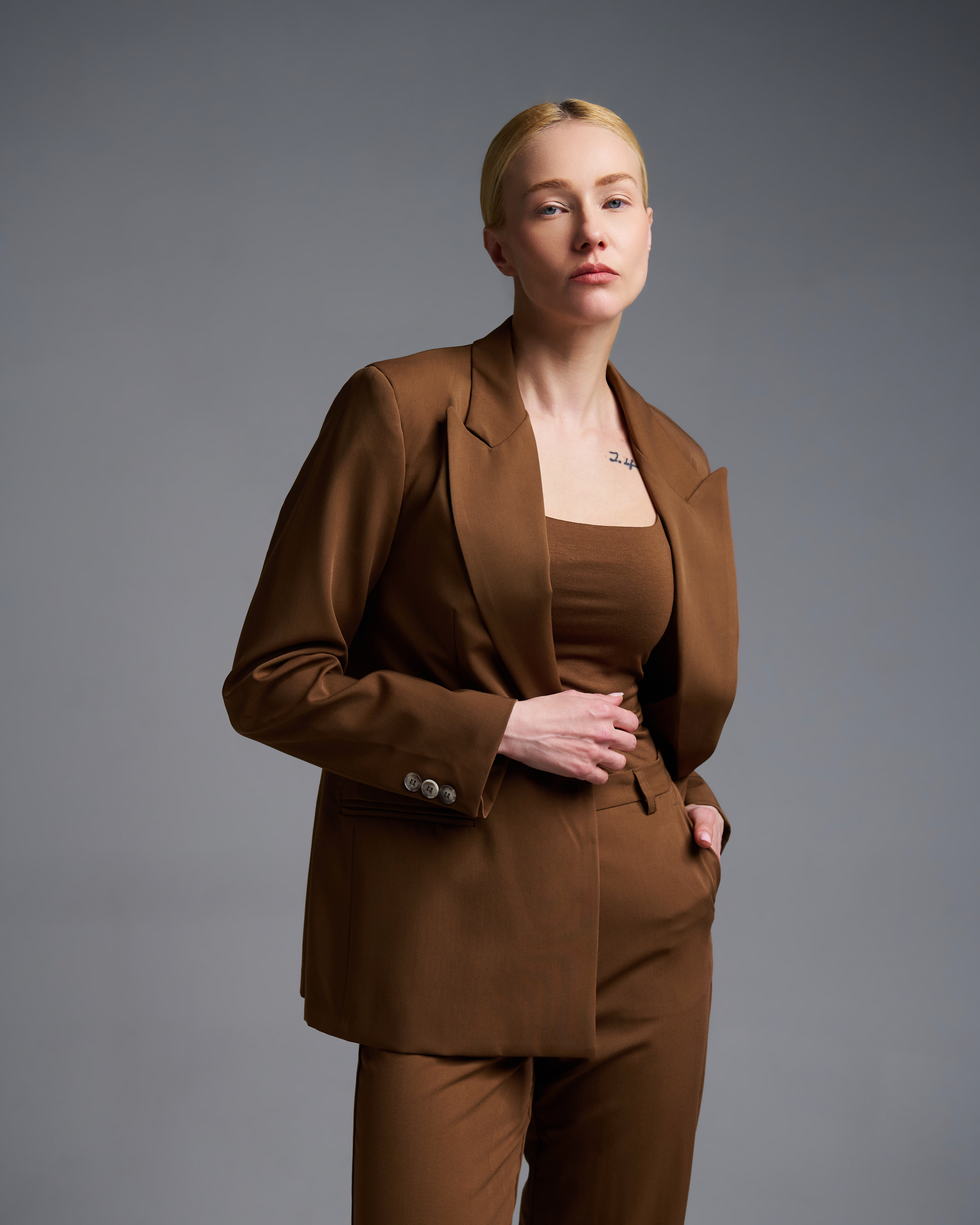 Brown single buttoned Jacket Vicolo - 2