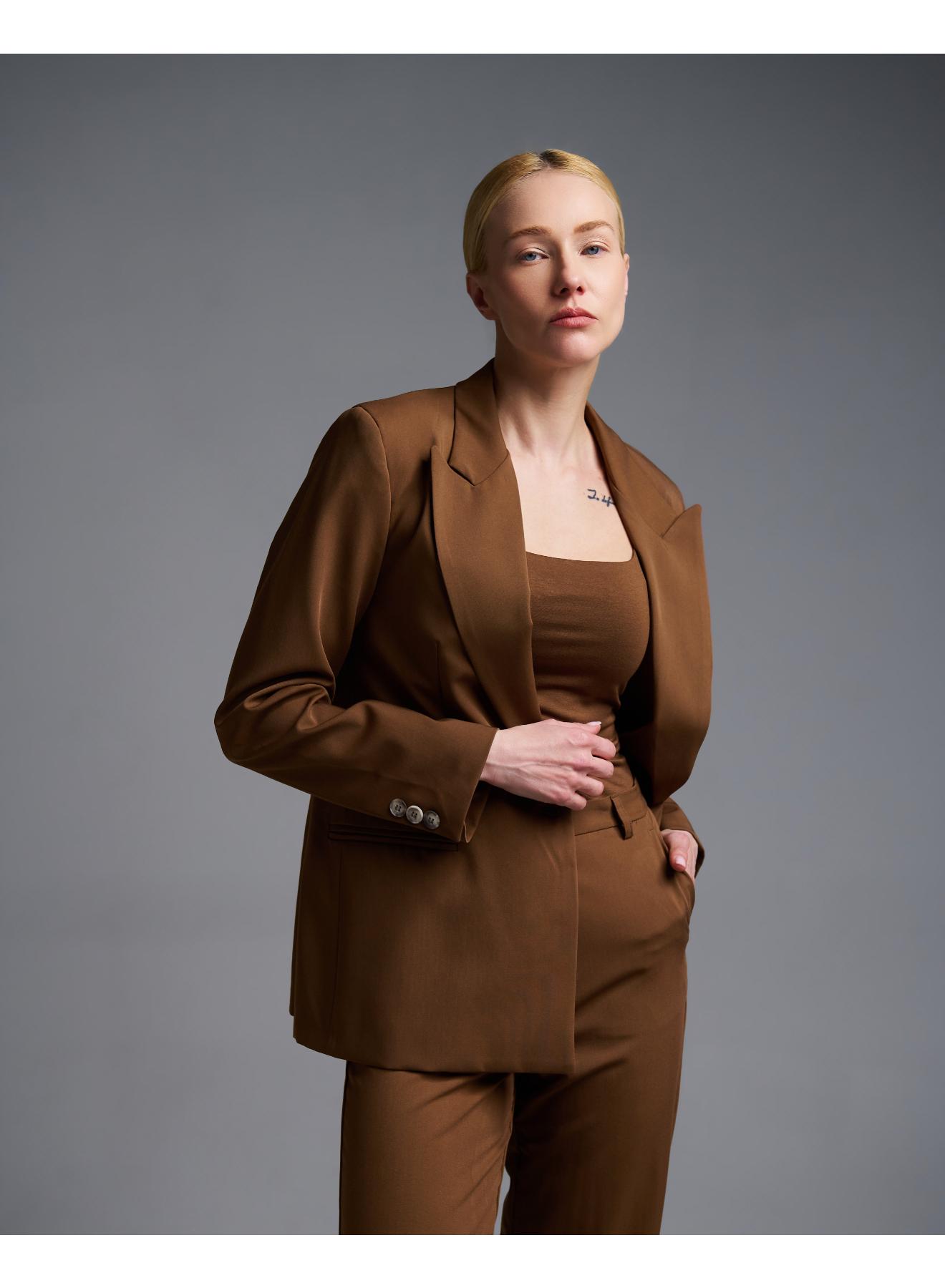 Brown single buttoned Jacket Vicolo - 3