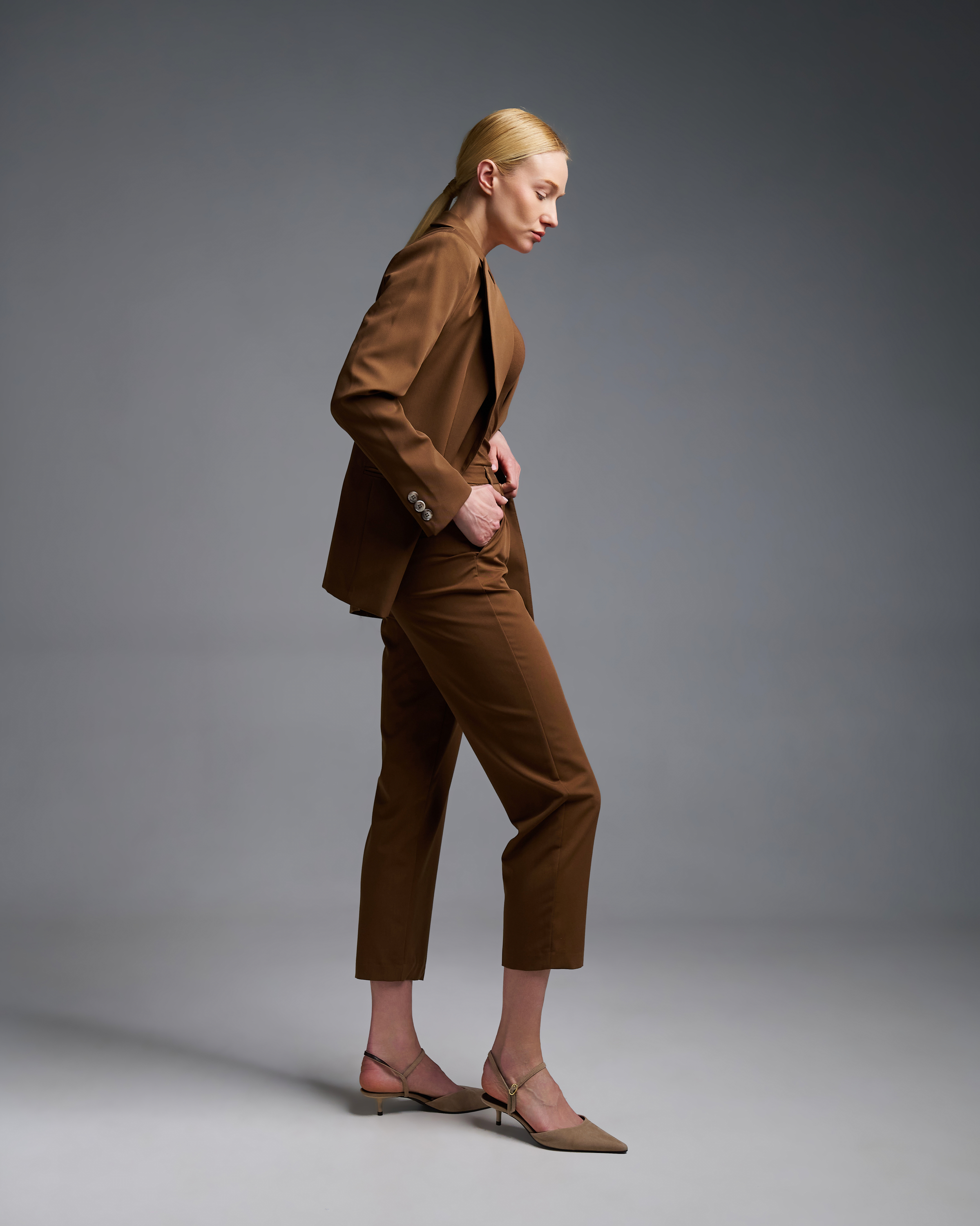 Brown Trousers with elasticated rear waistband Vicolo - 2