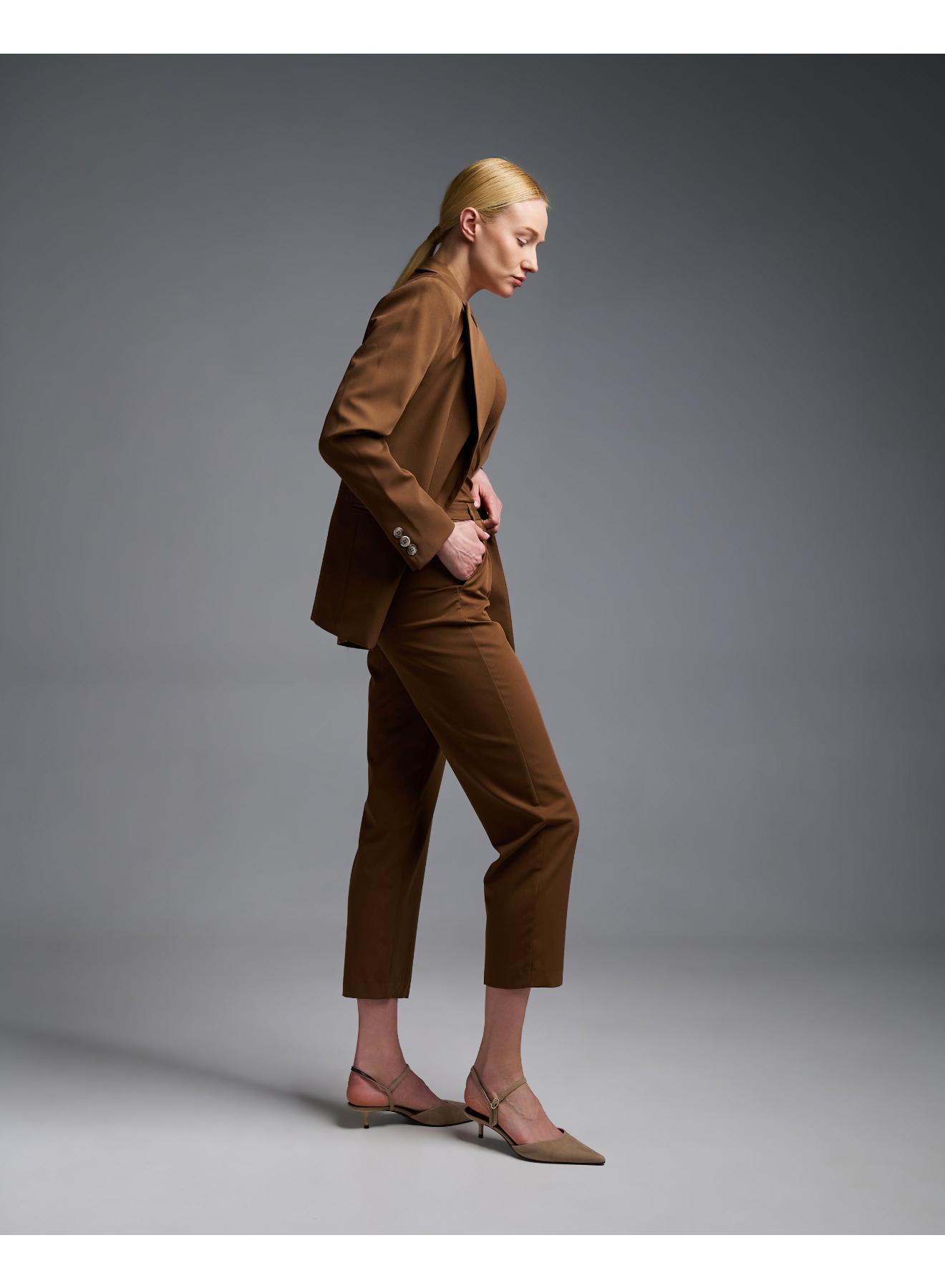 Brown Trousers with elasticated rear waistband Vicolo - 3