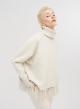Turtleneck  Knit blouse with fringes in front at the hem - 2