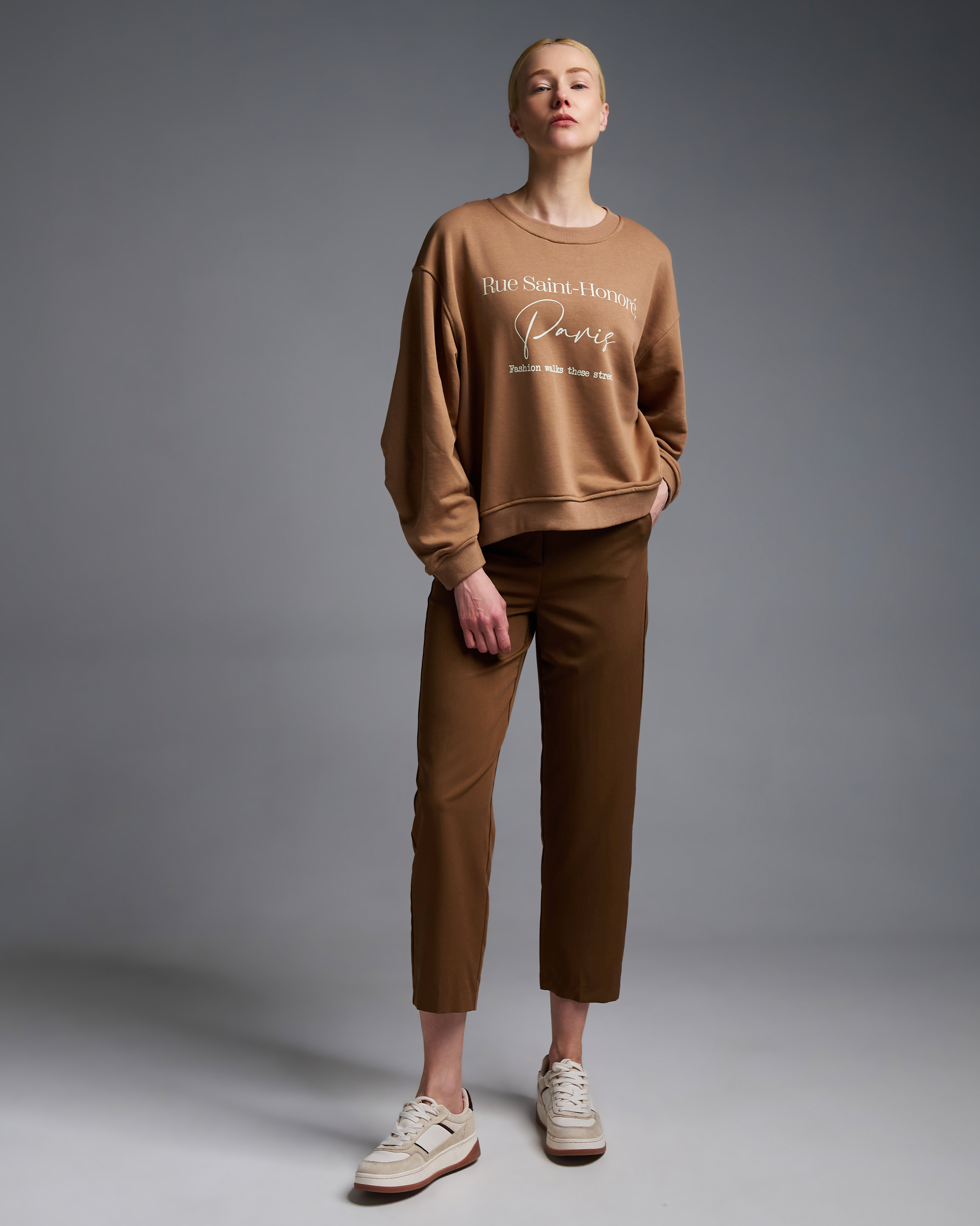 Brown Trousers with elasticated rear waistband Vicolo - 3