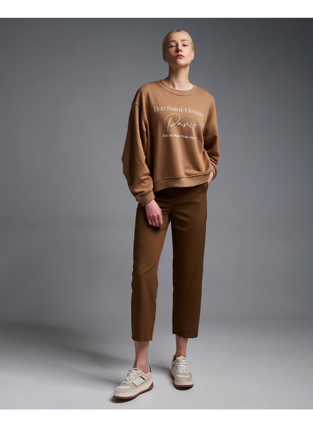 Brown Trousers with elasticated rear waistband Vicolo - 4