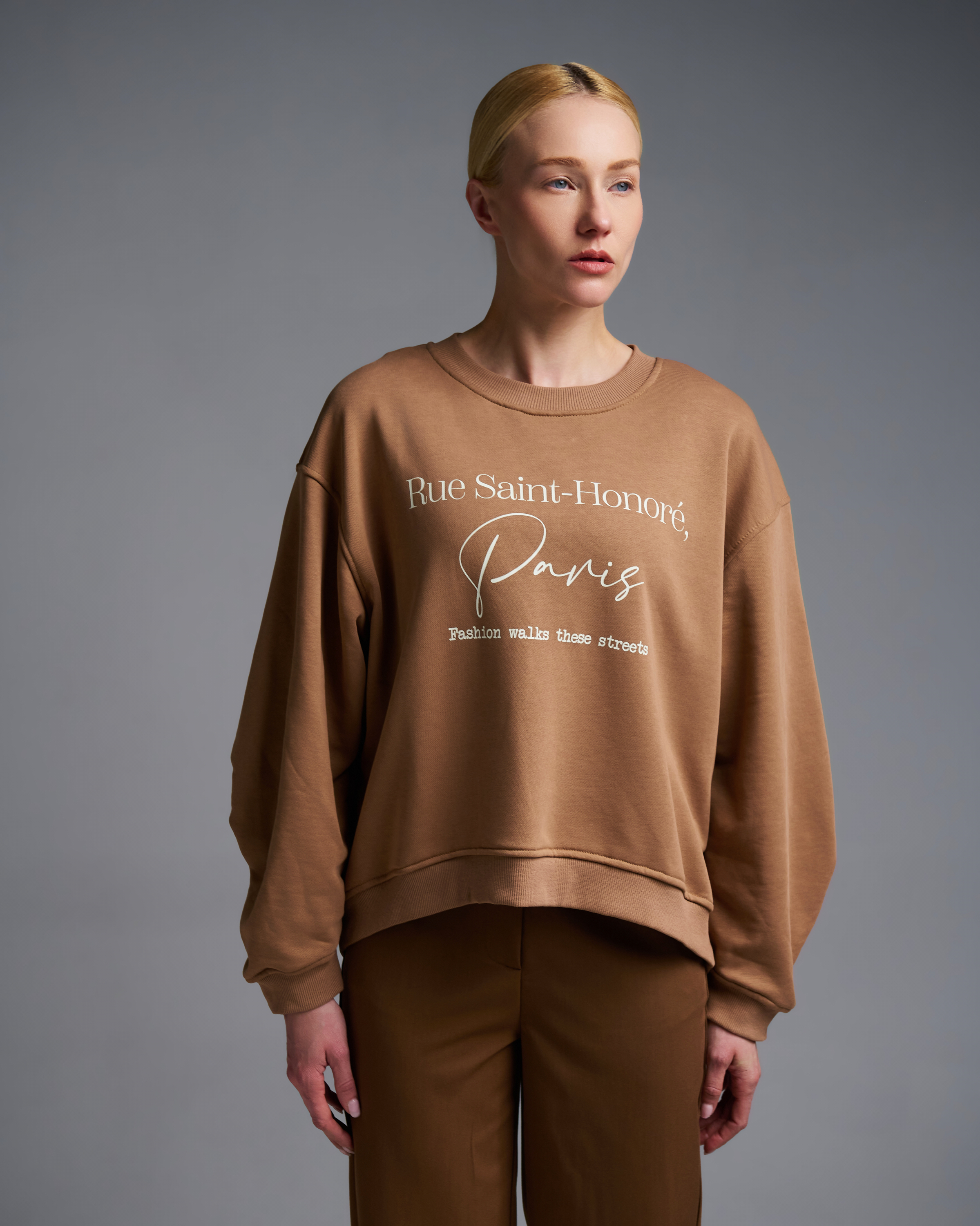 Brown loose fit printed Sweatshirt Vicolo - 0