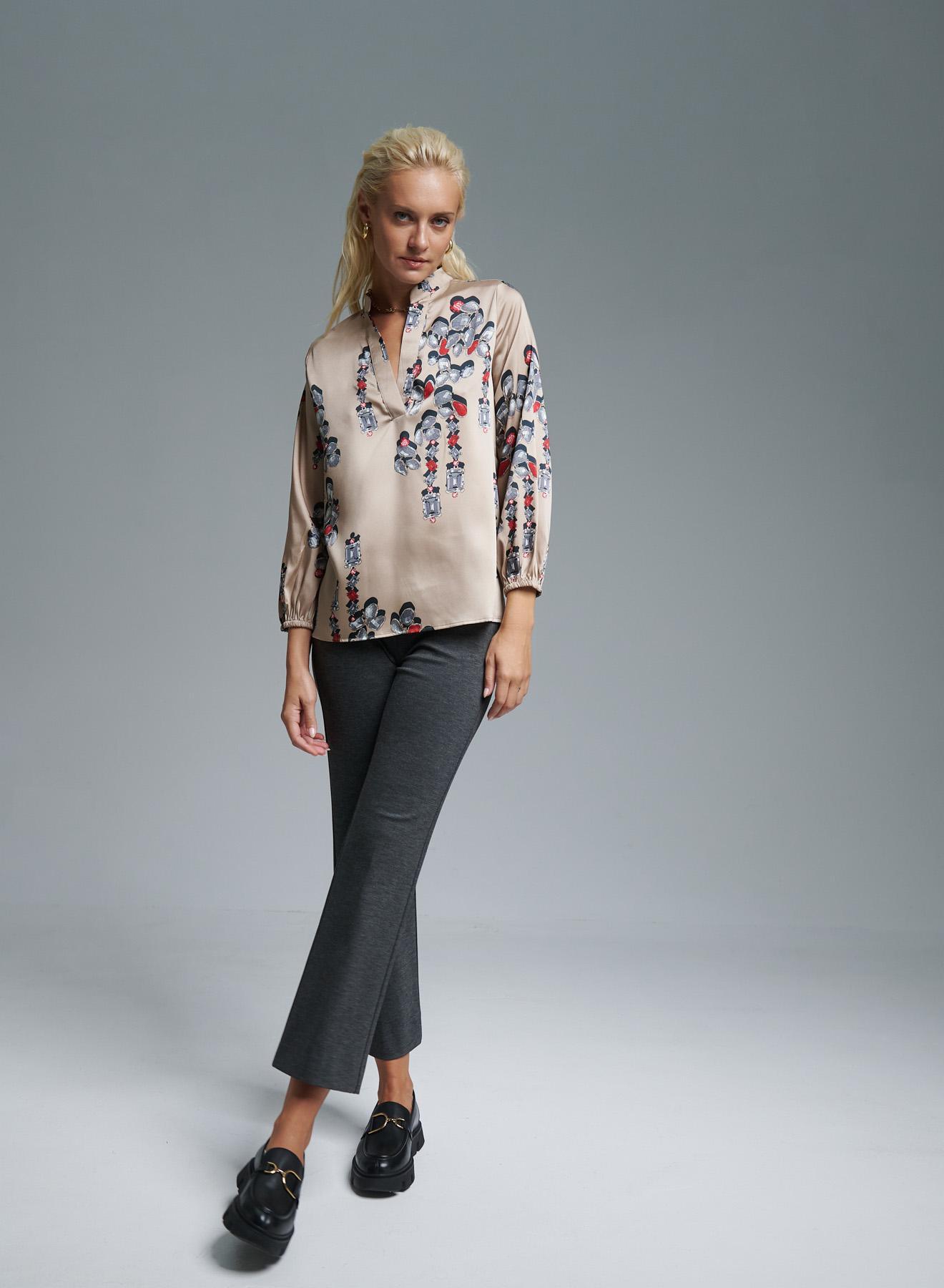 Beige printed Blouse Emme Marella - 2