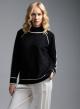 Black-White Half-turtleneck sweater ChicLink - 1