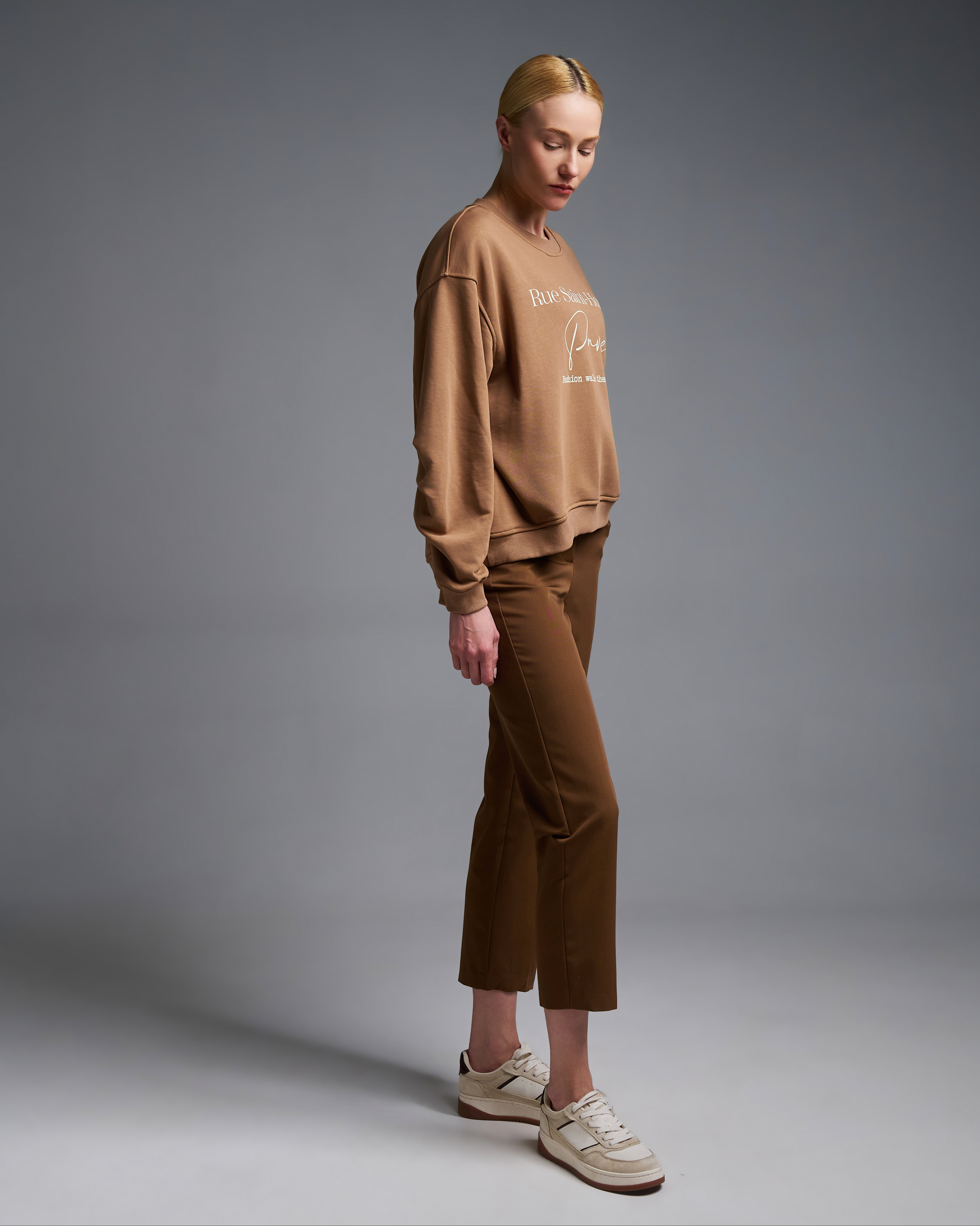 Brown loose fit printed Sweatshirt Vicolo - 1