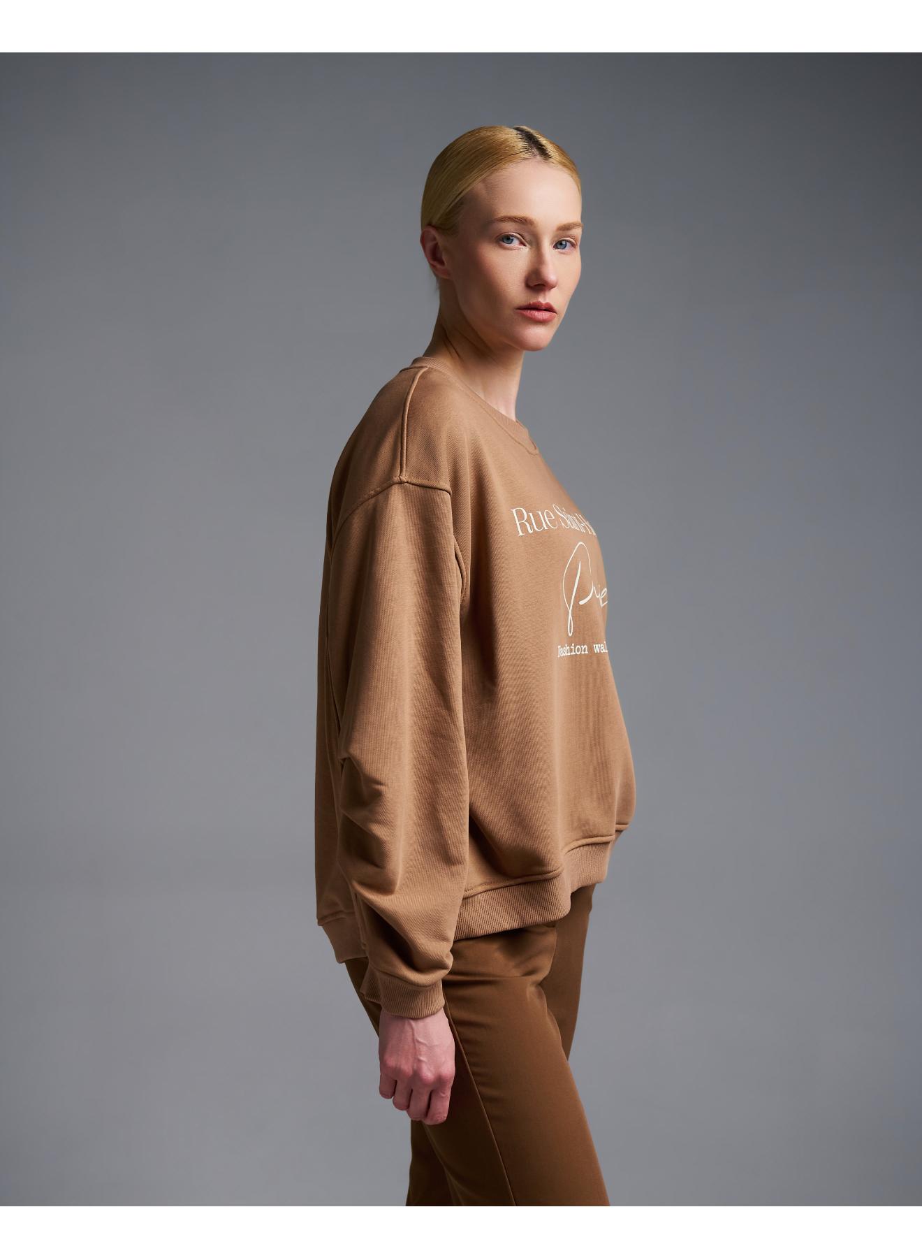 Brown loose fit printed Sweatshirt Vicolo - 3