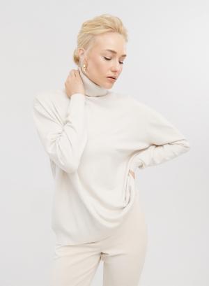Lose-fit knitted turtleneck blouse - 22109
