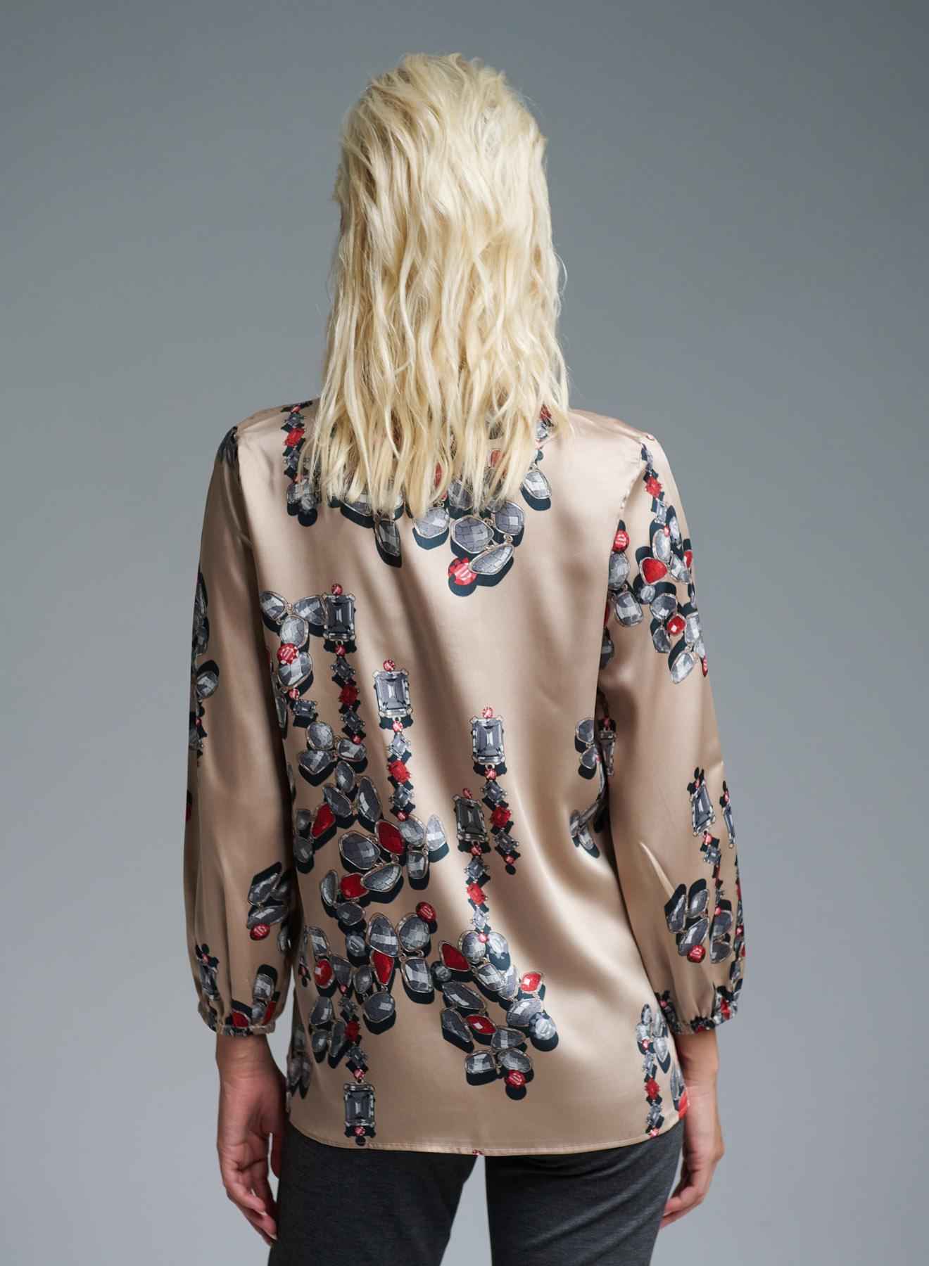 Beige printed Blouse Emme Marella - 4