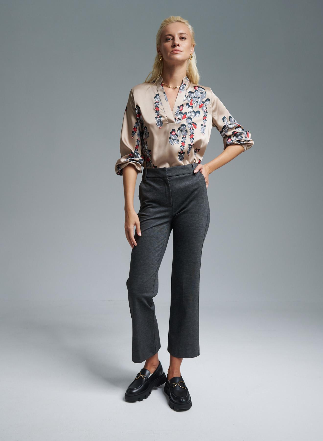 Beige printed Blouse Emme Marella - 5