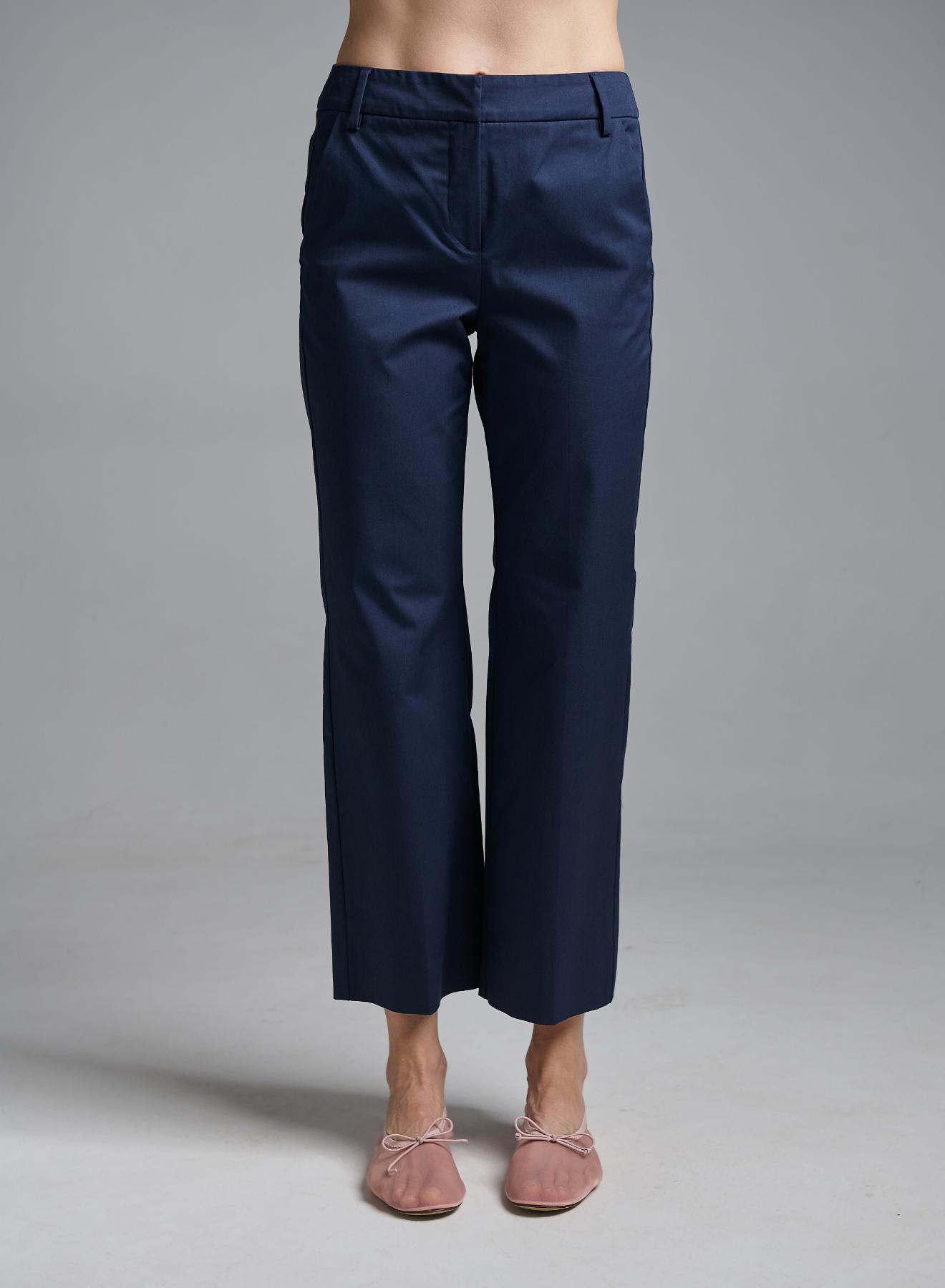 Navy Blue Παντελόνι σε ίσια γραμμή Emme Marella - 4