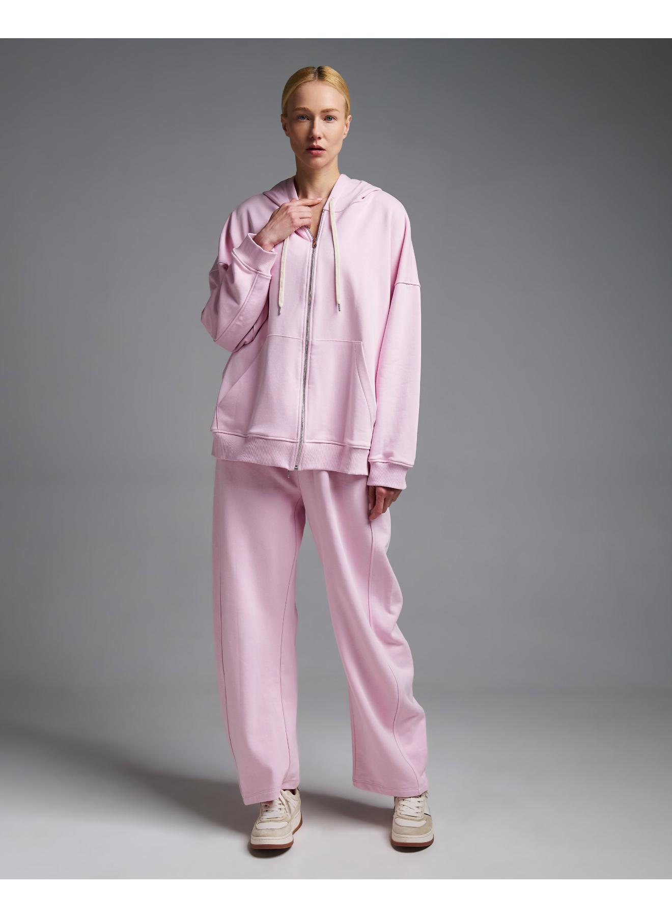 Ροζ Φούτερ Ζακέτα με φερμουάρ και με κουκούλα Vicolo - 2