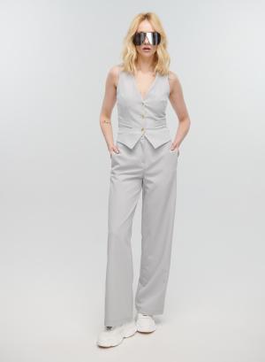 Light Grey straight fit Trousers Vicolo - 30918
